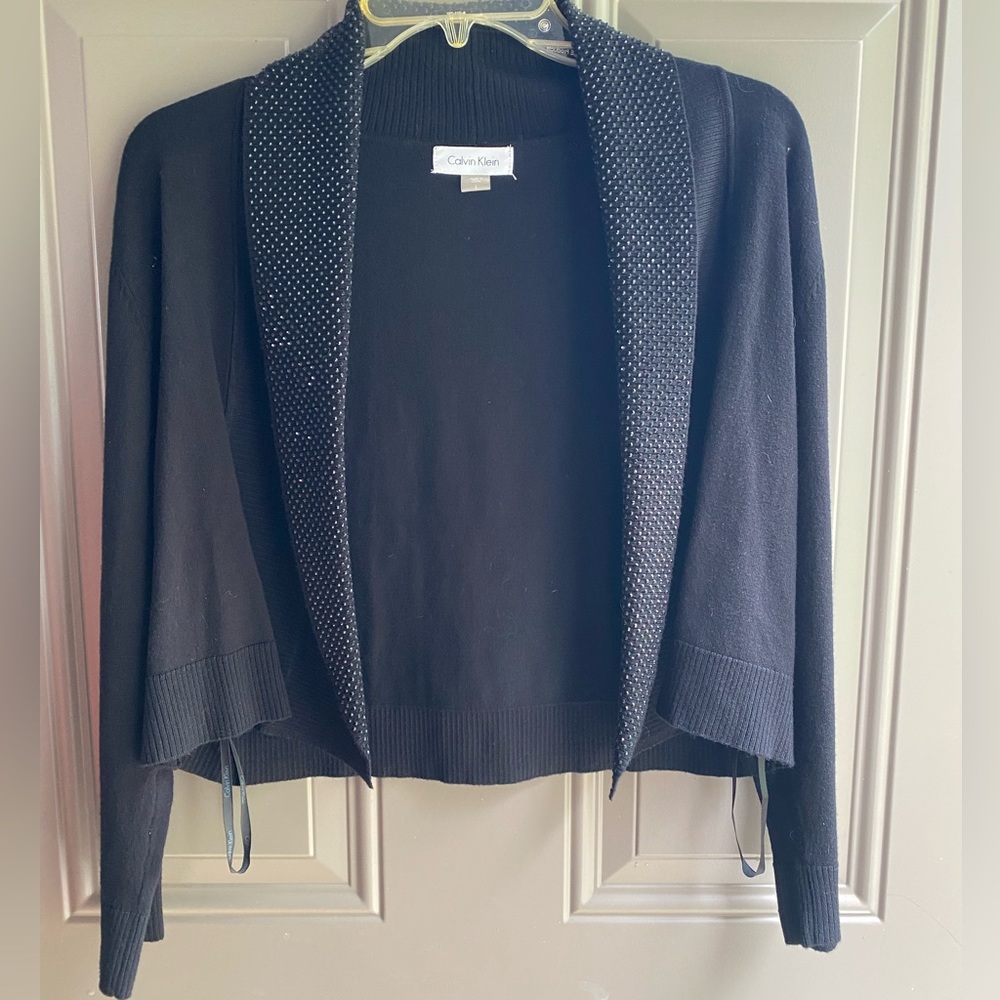 Calvin Klein Beaded Long Sleeve Dressy Shrug Sweater size L - NWOT
